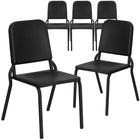 Flash Furniture - Chaise de musique/d'orchestre Melody noire empilable de la série HERCULES à haute densité-Ensemble de 5 chaises de bande