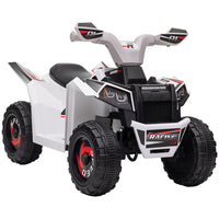 Aosom - Quad atv 6v pour enfants, véhicule électrique pour enfants à batterie - blanc-Pédale avec marche avant et arrière pour une expérience de conduite réaliste 