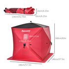 Outsunny - Abri De Pêche Sur Glace Pop-Up 2 Personnes Avec Sac De Transport-Rouge-Une porte zippée pour entrer facilement et librement dans la tente 