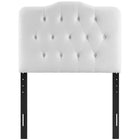 Modway - Annabel Touffe de diamant Performance Velvet Tête de lit jumelée, Blanc-Hauteur ajustable de 45 » à 52,5 »