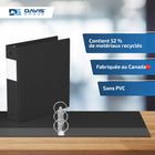 Davis Group Super économie, Reliure à anneaux ronds 2 po, paquet de 6 – Noir-Polypropylène sans PVC