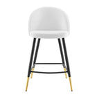 Modway - Cordial Performance Velvet Tabourets de comptoir - Blanc - Ensemble de 2-8