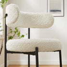 Modway - Albie Tissu Boucle Tabourets de comptoir Ensemble de 2 - Noir ivoire-Assemblée requise