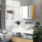 Kleankin - Armoire de salle de bain murale avec miroir à trois portes - blanc-Fabriqué en panneau MDF de qualité pour une construction robuste 