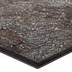 Modway - Westia Vintage turc orné Tapis de comédie 8 pi l x 10 pi L - Brun foncé et bleu argenté-Matériel durable