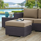Modway - Convene Terrasse extérieure Tissu Carré ottoman in Espresso Moka-Cadre en aluminium revêtu de poudre