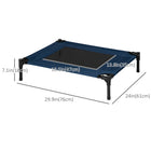 PawHut - Lit pour chien surélevé, couchette surélevée pour chiens de taille M, intérieur/extérieur, 30 po L x 24 po l x 7 po H, bleu-Tissu oxford 600D résistant aux griffures et aux déchirures avec centre en maille pour une utilisation durable et une bonne circulation de l’air 