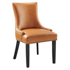 Modway - Marquis Cuir végane Chaise à manger - Tan-Fauteuil d’appoint moderne élégant