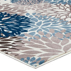 Modway - Calithea Vintage classique abstrait floral Tapis de 5 pi l x 8 pi L - Bleu, brun et beige-Résistant aux taches / Facile à nettoyer
