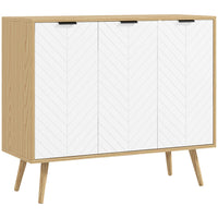 HOMCOM - Buffet moderne 36 po L, armoire latérale - bois naturel-Grand espace de rangement avec 2 armoires à portes pour contenir les accessoires et ustensiles quotidiens 