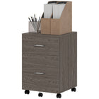Vinsetto - Classeur mobile 2 tiroirs format lettre/A4 avec roulettes - gris-Grande capacité de rangement avec deux tiroirs pour dossiers, cahiers, magazines et autres fournitures de bureau 
