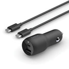 Belkin - Chargeur de voiture USB-PD 37W avec PPS - noir-Le chargeur de voiture à double port permet de charger simultanément deux appareils dans votre véhicule