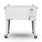 Permasteel - Glacière de patio rétro 80 pintes sur roulettes avec séparateur - blanche-Le séparateur amovible permet cinq configurations différentes pour s’adapter à vos besoins.