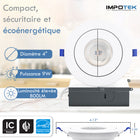 Impotek - Luminaire encastré orientable DEL 4 po 9W 5CCT gradable – Paquet de 6-Garantie limitée de 5 ans du fabricant