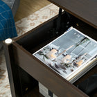 HOMCOM - Table basse relevable avec rangement - espresso-Couleur : Espresso