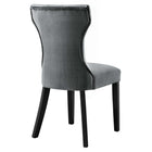 Modway - Silhouette Performance Velvet Chaises de salle à manger Ensemble de 2 - Gris-Assemblée requise