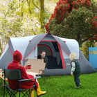 Outsunny - Tente de camping extérieure 5-6 personnes avec crochet pour éclairage, sac de transport, gris-Crochet en haut pour une lampe de camping  