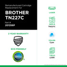 CIG - Cartouche de Toner Brother TN227C Remise à Neuf - Rendement Élevé - Cyan-2300