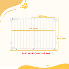 PawHut - Barrière pour chien large de 29 po à 44 po, 29 po H, barrière pour animaux avec fermeture automatique-Fabriqué en métal avec revêtement en poudre pour une durabilité et une résistance à la rouille 
