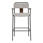 Zuo - Couva Tabouret de bar - Tweed gris - Ensemble de 2-Tissu chenille doux