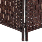 HOMCOM - Séparateur de pièce autoportant à 3 panneaux tressés à la main pour bureau à domicile - brun-Taille d’un panneau : 17,7 po l x 0,8 po p x 70,9 po H (45 x 2 x 180 cm) 
