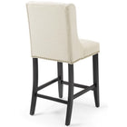 Modway - Baron Tissu rembourré Tabouret de comptoir - Beige - Ensemble de 2-Capsules de pied non marquées
