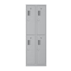 Ceha - Casier NH Series batterie de 2, 2 niveaux avec aérations avant à trous, gris clair-Durabilité de qualité commerciale pour une utilisation intensive quotidienne