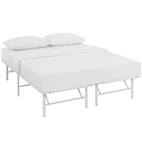 Modway - Horizon Acier inoxydable Cadre de lit complet, Blanc-Cadre de lit à plateforme moderne