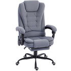 Vinsetto - Fauteuil de bureau à massage vibrant 7 points avec repose-pieds et roulettes pivotantes - gris-7 points de massage par vibration pour détendre votre corps