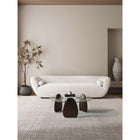 Manhattan Comfort - Table basse moderne glamour Artesia 90 cm, noyer foncé-Plateau de table en verre trempé élégant et robuste