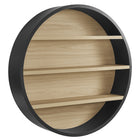 Modway - Romy 47 po Manche Étagère murale - Noir/naturel-Cadre circulaire rétro