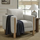 Modway - Hawken Tissu Boucle Fauteuil d’accent - Hêtre parchemin-Pieds effilés en bois massif