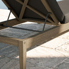 Modway - Northlake Terrasse extérieure Teck Chaise longue, Gris silex-Glissières de plancher sans marquage