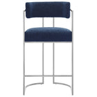 Modway - Huron Dos courbé Tissu et métal Tabouret de comptoir - Marine d’argent-7