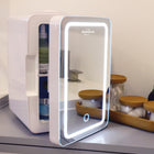 Koolatron - Réfrigérateur Cosmetics avec miroir de maquillage et anneau lumineux LED - 6 L-L'éclairage LED offre une réflexion naturelle pour l'application du maquillage