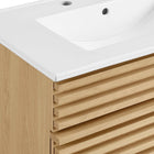 Modway - Render 30" Armoire à coiffeuse de salle de bain - Oak White-Assemblée requise