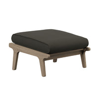 Modway - Saratoga Terrasse extérieure Teck Ottoman, Gris silex-Ottoman extérieur en bois de teck