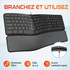 Delton - Clavier ergonomique KB250, noir-Compatible avec les systèmes d'exploitation Windows, macOS, ChromeOS, Linux, Android et iOS