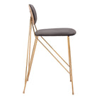 Zuo - Georges Tabouret de comptoir - Gris/Or - Ensemble de 2-Dimensions: 20,5 po L x 19,3 po L x 36,2 po H