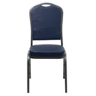 Flash Furniture – Chaise banquet empilable Hercules, dos couronne, vinyle marine, siège de 2,5 po, structure argentée, 4/paq-Capacité de poids de 500 lb