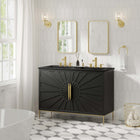 Modway - Awaken Double évier 48" Vanette de salle de bain - Noir noir-Bassin à double évier en céramique