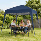Outsunny - Tente auvent d'extérieur pliante 8 pi l x 8 pi L avec sac de transport - Bleu-Pieds réglables pour différents besoins et préférences