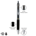 uni-ball - Stylos gel rétractables 207 – 0,5 mm – noir – paquet de 3-0.5mm Pointe Micro
