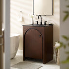 Modway - Appia 24" Vanette de salle de bain - Noir noyer-Construction en parement de bois de manguier et MDF