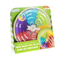 Open The Joy - Mon casse-tête de la roue des émotions - Version française-Imbriquer les morceaux permettra à l’enfant de développer sa motricité fine, mais ce n’est pas tout! Choisissez parmi 3 façons de jouer et laissez la créativité briller puisque l’enfant aura à mimer, exprimer une situation vécue ou inventer de toute pièce une histoire comprenant différentes émotions