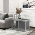PawHut meuble cage pour chien 31,5 po avec double porte, pour chiens de taille moyenne - gris-Couleur : Gris 