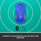  Logitech - Signature M550 L  Souris sans fil pleine taille - Pour mains de grande taille - Bleu-Fonctionne sur plusieurs plates-formes : bénéficiez d'une compatibilité transparente avec les systèmes d'exploitation Windows, macOS, Linux, Chrome OS, iPadOS et Android avec la souris Bluetooth sans fil Logitech Signature M550