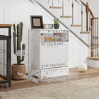 PawHut - Station d’alimentation pour animaux, armoire de rangement, conteneur - blanc-Matériau : MDF 