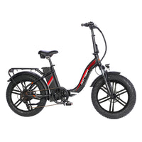 GoTyger - Vélo électrique pliable 20 po hybride crossover 7 vitesses-Des pneus épais de 4 pouces offrent un équilibre et une adhérence maximum sur toutes les surfaces