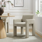 Modway - Daven Tissu Chaise de salle à manger rembourrée in Lin-Coussin en mousse haute densité